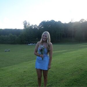 Oh Polly Light Blue Mini Dress